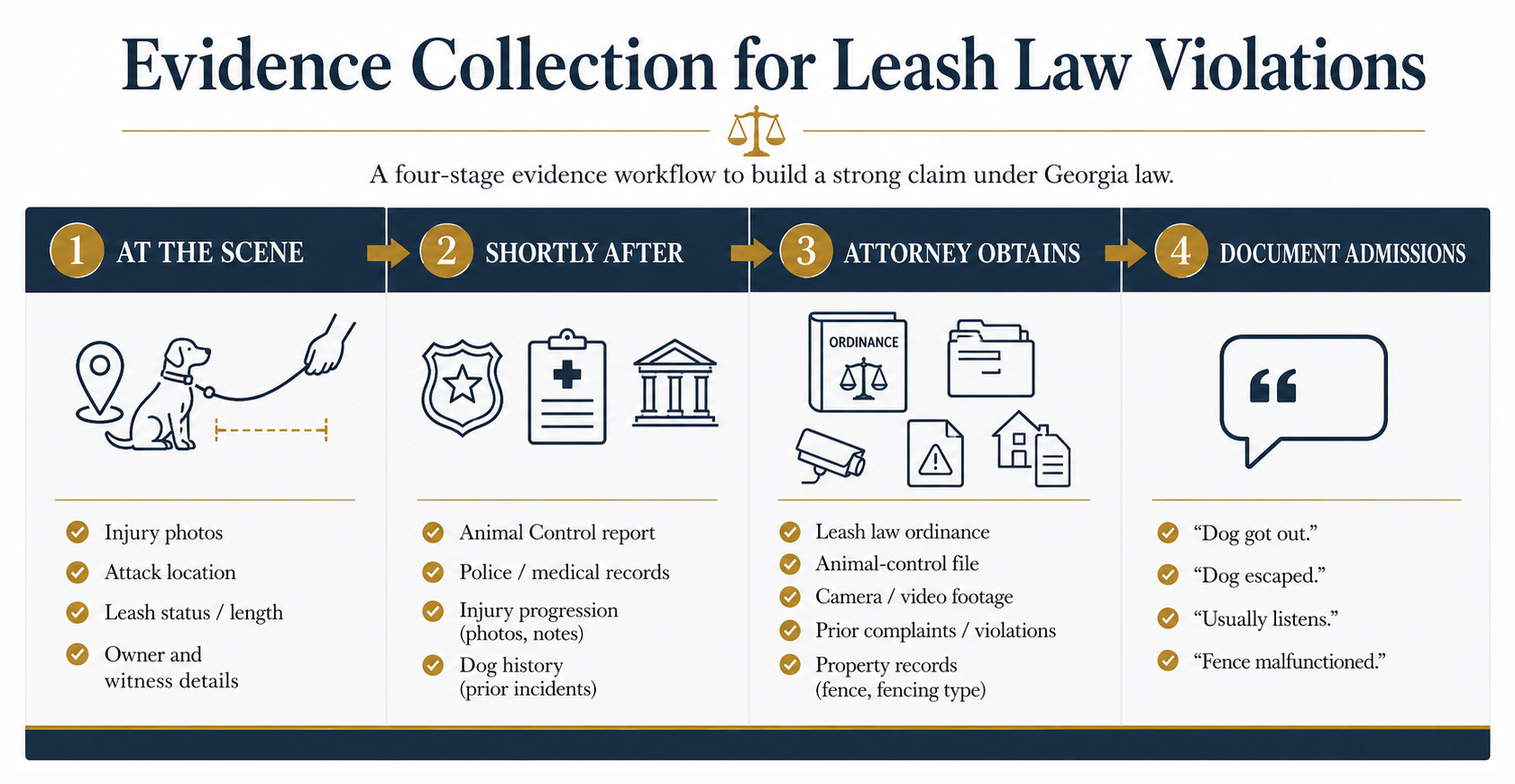 Evidence Collection for Leash Law Violations: A four-stage workflow to build a strong claim under Georgia law.